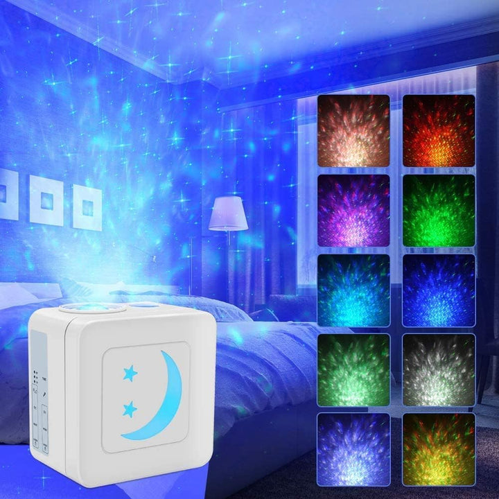 Star Night Light Projector with Nebula Cloud - 10 Colors Changing LED, Twinkling Stars, Timer - OneBag