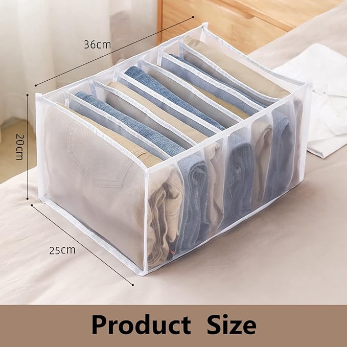 3 Pcs Foldable Wardrobe Storage Organiser Divider with 23 Grids - OneBag