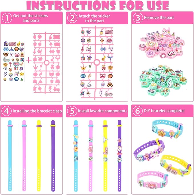 FGZU DIY Bracelet Making Kit for Girls, Arts and Crafts for Kids, Friendship Bracelet Making Kit, Girls Birthday Presents - OneBag