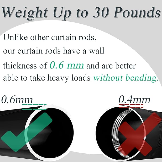 90-175CM Ø25mm Silver Curtain Rod, Adjustable Fittings Curtain Rod Set for Eyelet Curtains Curtain Poles for Bedroom, Dining Room, Living Room or Kitchen - OneBag