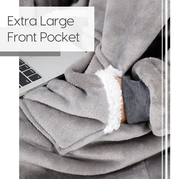 Oversized Hoodie Blanket, Warm Fleece Hoodie, OneSize - OneBag