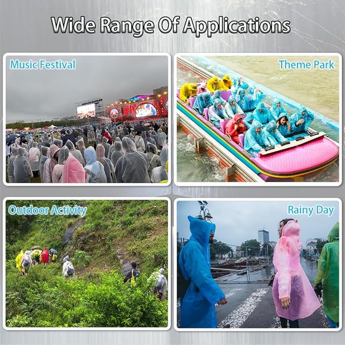 3 Pcs Disposable Rain Ponchos with Pants, Waterproof Ponchos Adults, Light Weight Rain with Hood Women Men - OneBag
