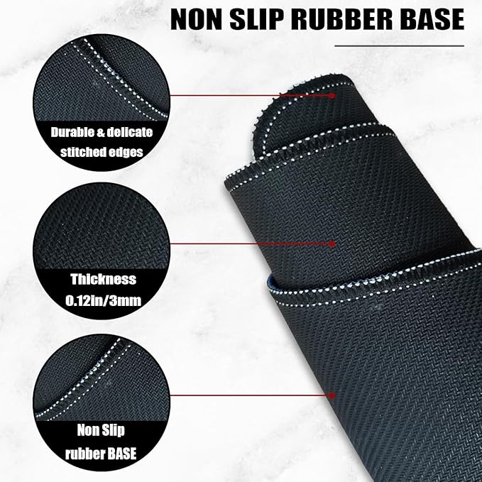 Desk Mat, Stitched Edge Waterproof Smooth Surface, Premium Mousepad with Non Slip Rubber Base - OneBag