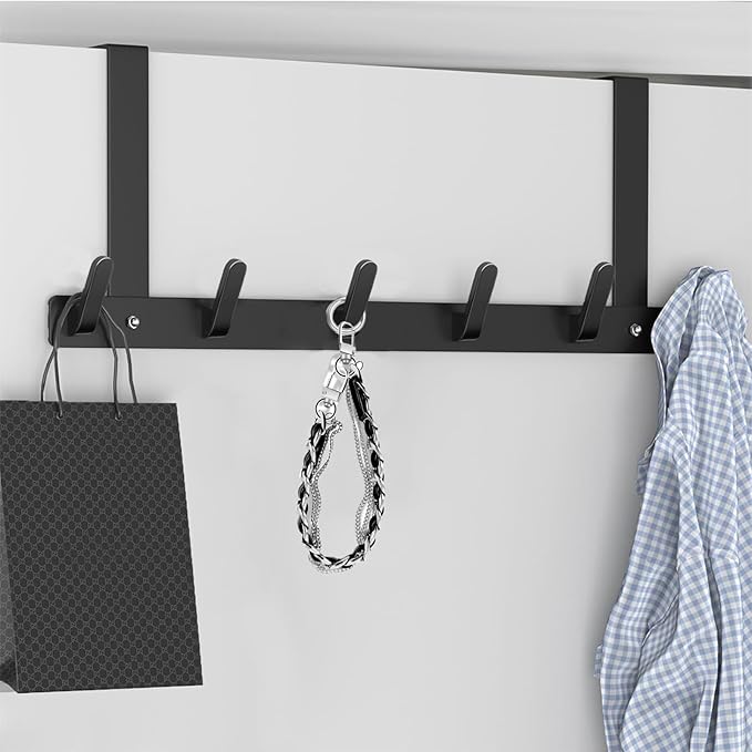 Gerhannery Door Coat Hanger, Heavy Duty Over The Door Hooks, Space Saving Over Door Hanger, Over Door Coat Hooks for Clothes - OneBag