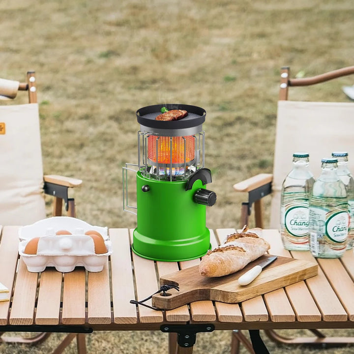2 in 1 Portable Small Fuel Camp Gas Stove, Trigger Start Tent Heater for Camping - OneBag