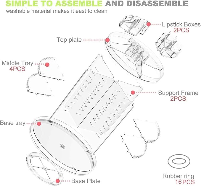 8 Layer Large Rotating Makeup Organiser - OneBag