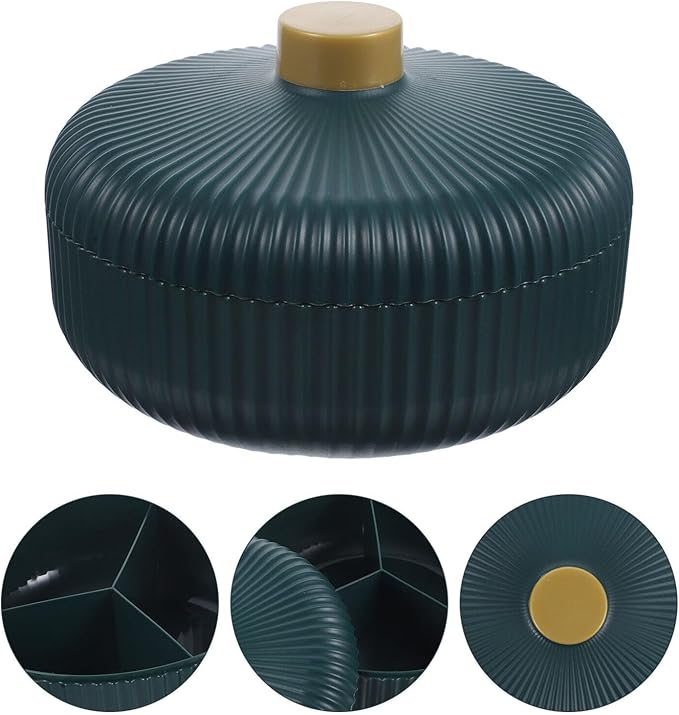 Divided Serving Tray with Lid, Dry Fruit Platter Tray, 3 Compartments Round Food Storage - OneBag