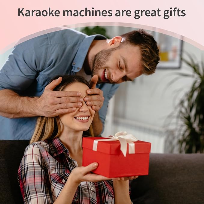 Karaoke Machine Kids, maxant Portable Karaoke pink Machine with Wireless Microphone - OneBag