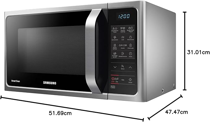 Samsung 28 Litre 900W Silver MC28H5013AS Combination Microwave - OneBag