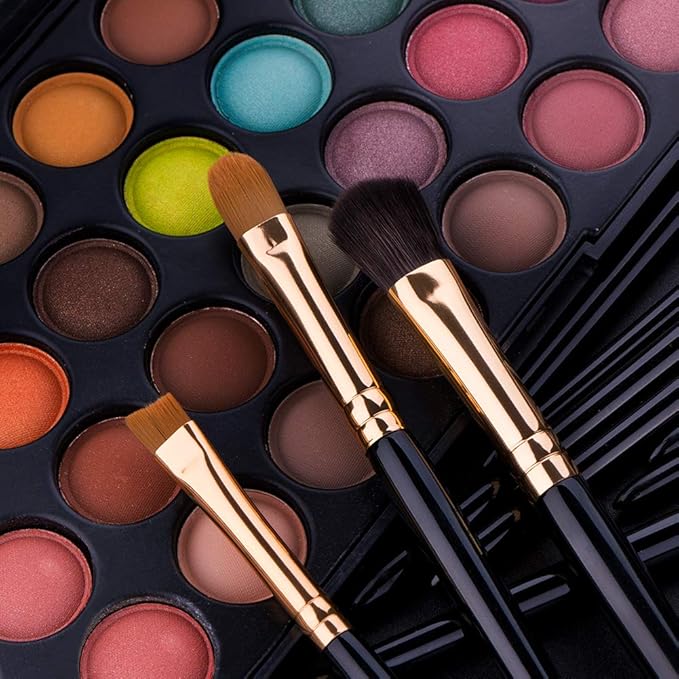 11 Pcs UNIMEIX Black Eye Makeup Brushes, Pearl White Eyeshadow Makeup Brushes Set - OneBag