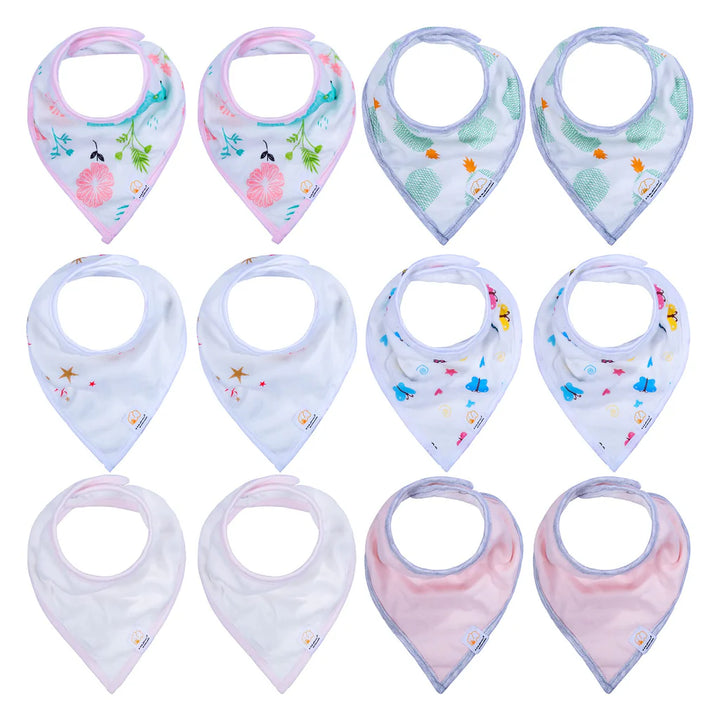 10 Pcs Baby Bandana Drool Bibs - OneBag