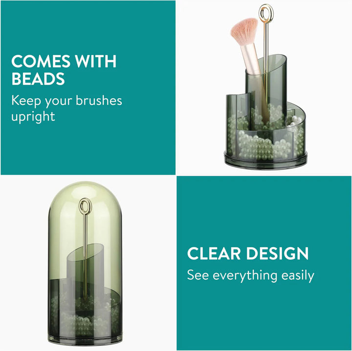 Makeup Brush Holder, Green Rotating Make Up Organiser - OneBag