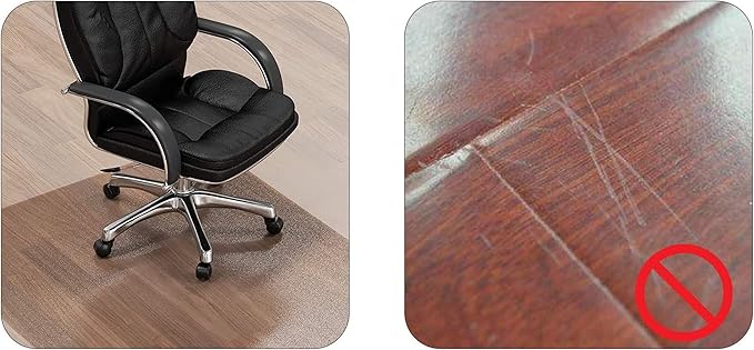 Chair Mat for Hard Wood Floors, 90x120CM (35' x 47') Heavy Duty Floor Protector, Easy Clean- Used - OneBag