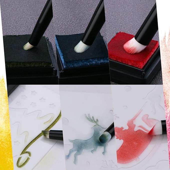 8 Pcs UNIMEIX Detial Blending Brushes for Card Making, Ink Blending Brushes - OneBag