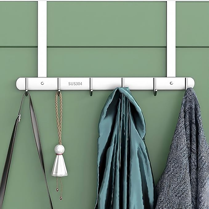 Gerhannery Door Coat Hanger, Heavy Duty Over The Door Hooks, Space Saving Over Door Hanger, Over Door Coat Hooks for Clothes - OneBag