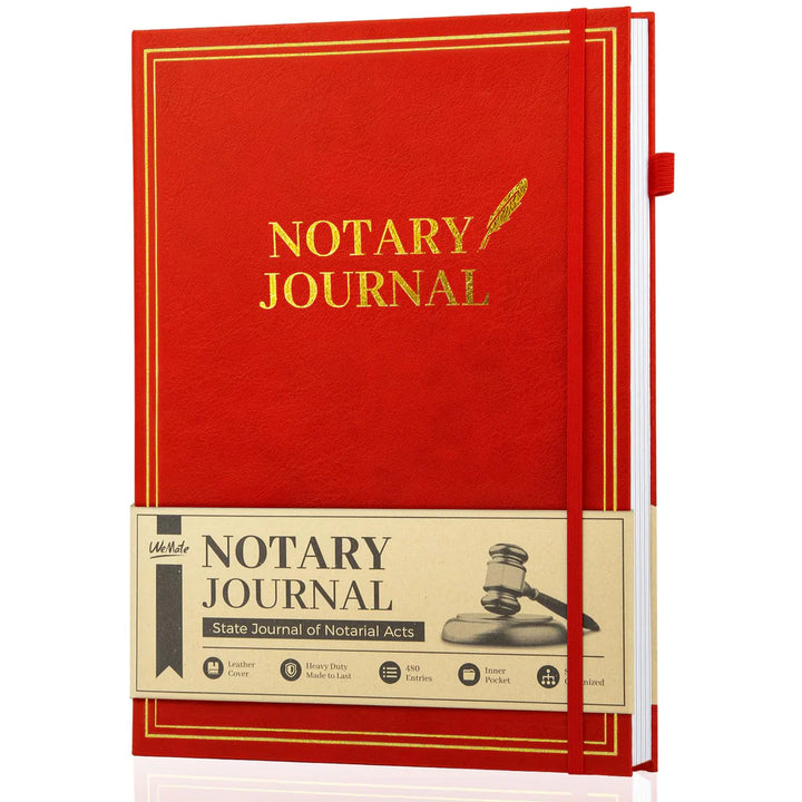 12"x8.5" Notary Journal Log Book with 480 Record Entries, 160 Numbered Pages - OneBag