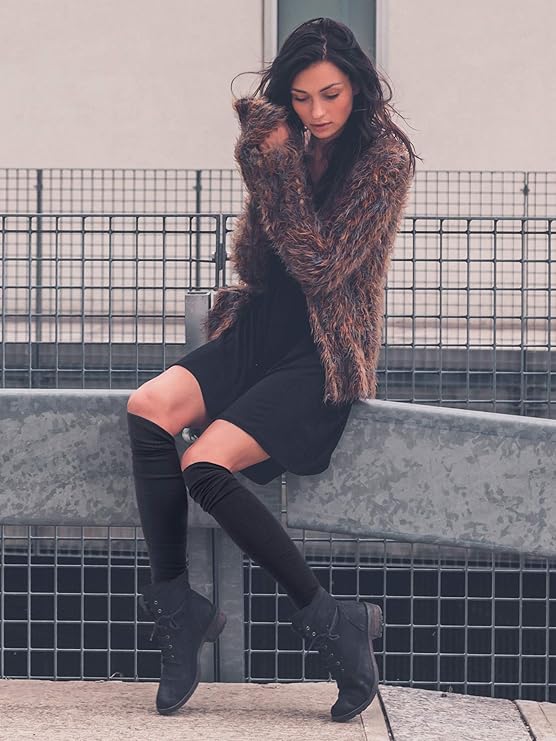 Women's Wool Over Knee High Socks Leg Warmer Winter Crochet Stocking - OneBag
