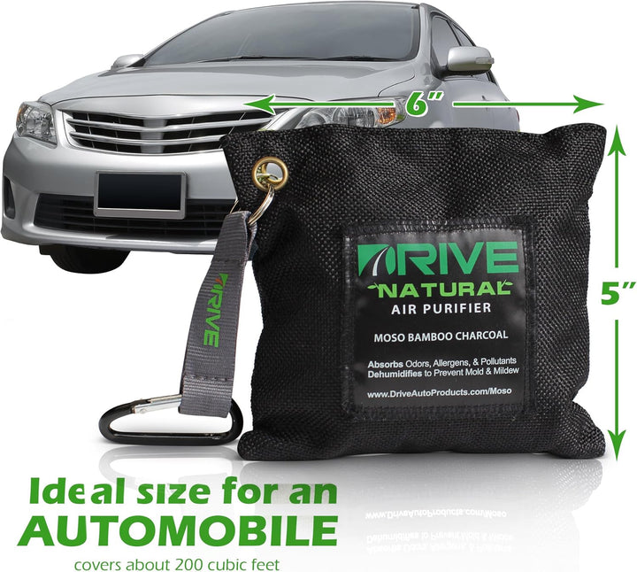 Bamboo Charcoal Air Purifying Bags (220g/bag), Absorbs Odors, Allergens, & Pollutants, Dehumidifies to Prevent Mold & Mildew - OneBag