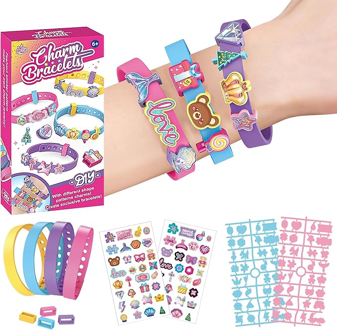 FGZU DIY Bracelet Making Kit for Girls, Arts and Crafts for Kids, Friendship Bracelet Making Kit, Girls Birthday Presents - OneBag