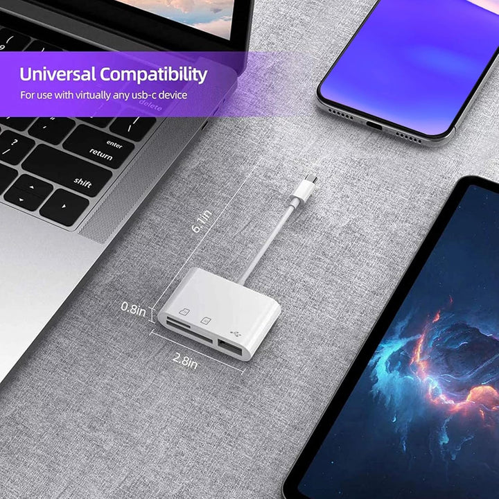 USB C to SD Card Reader,USB C to Micro SD TF Memory Card Reader Adapter - OneBag