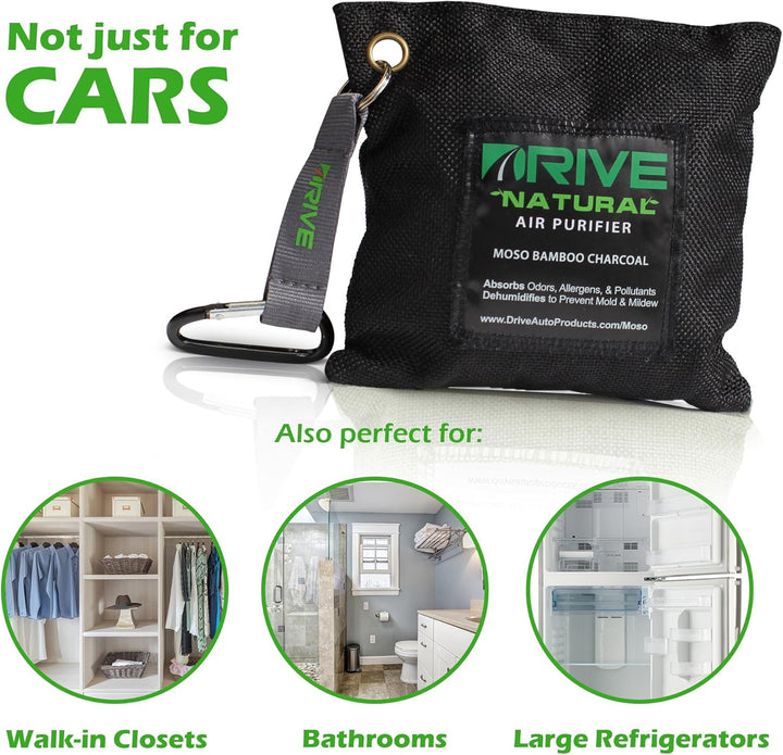 Bamboo Charcoal Air Purifying Bags (220g/bag), Absorbs Odors, Allergens, & Pollutants, Dehumidifies to Prevent Mold & Mildew - OneBag