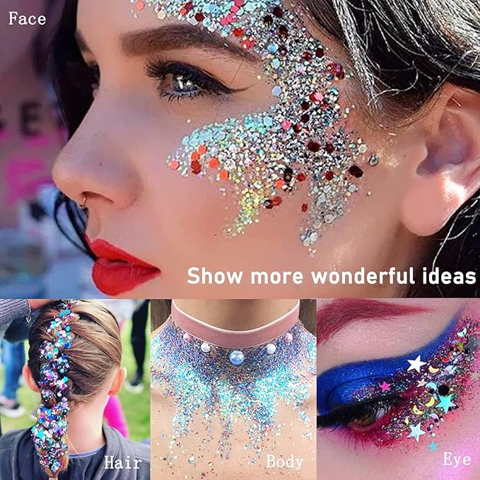 3 Pcs Body and Hair Glitter Gel - OneBag
