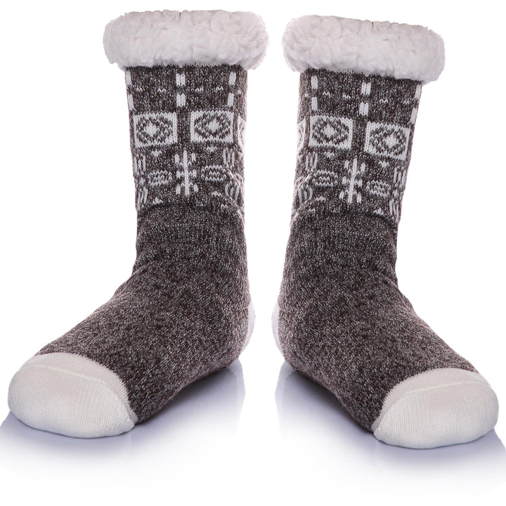 Unisex Slippers Socks, Warm Fluffy Socks with Sherpa Fleece Non Slip - OneBag