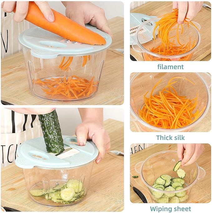 Food Chopper Processor 2L Powerful Manual Hand Pushing  Stainless Steel Food Chopper Processor - OneBag