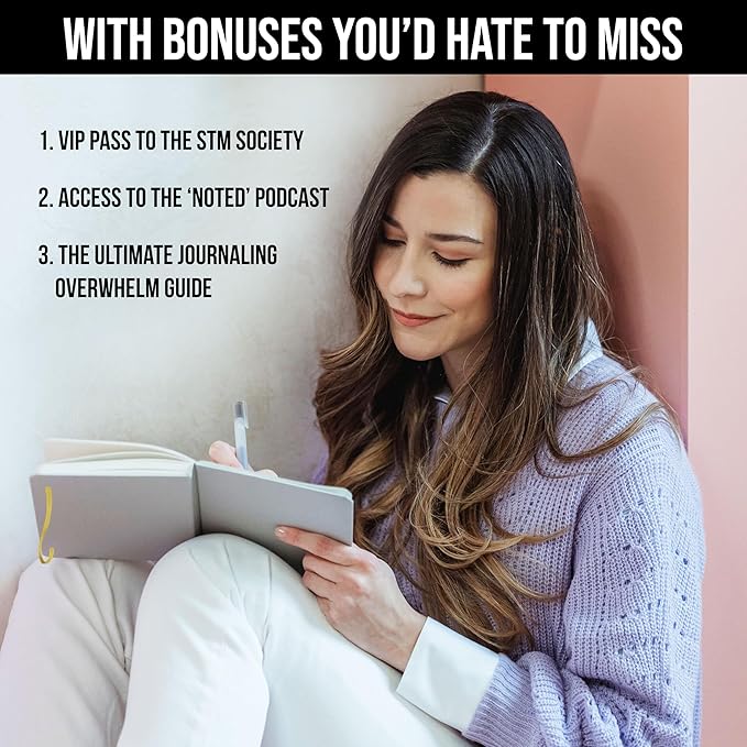 7 x 10 in Pink B5 Bullet Dotted Journal Notebook by STM, Thick Bleedproof 160gsm Paper, 150 Pages with Black Pen - OneBag