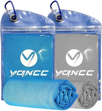 2 Pcs Cooling Towel Microfibre Quick Dry Breathable for Neck & Face During Sports - OneBag