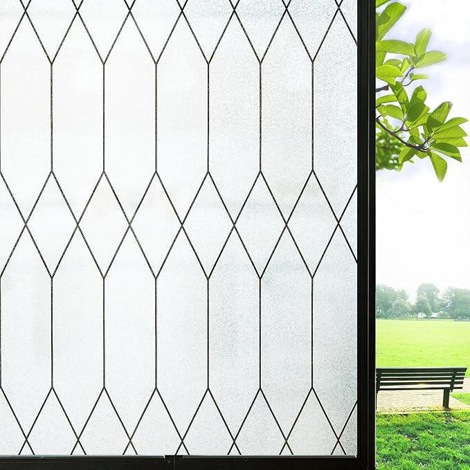 Frosted Window Film Privacy for Glass Windows, Self-Adhesive Window frosting Films Static Cling, No Glue Opaque Window Film Anti-UV - OneBag