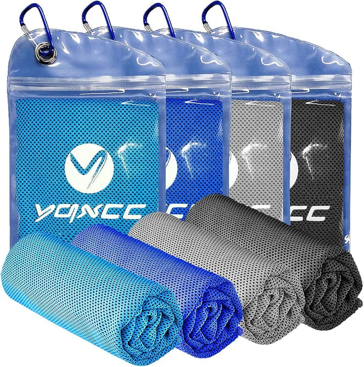 4 Pcs Cooling Towel Microfibre Quick Dry Breathable for Neck & Face During Sports - OneBag