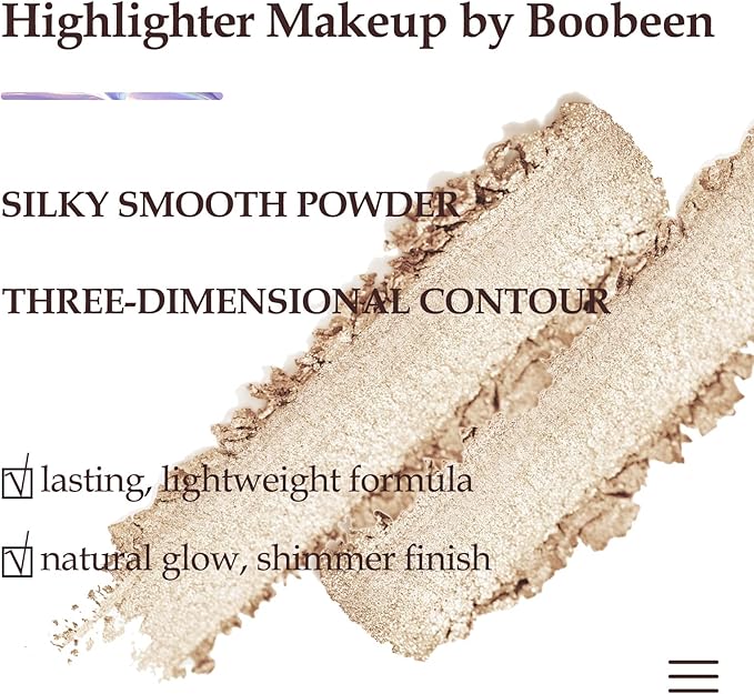 Boobeen Highlighter Palette Powder, Highlighter Makeup Highlighters for Face, Shimmer Glitter Highlight Bronzer Palette, Facial Illuminator Contour Palette with Brush, Natural Long Lasting Glow - OneBag