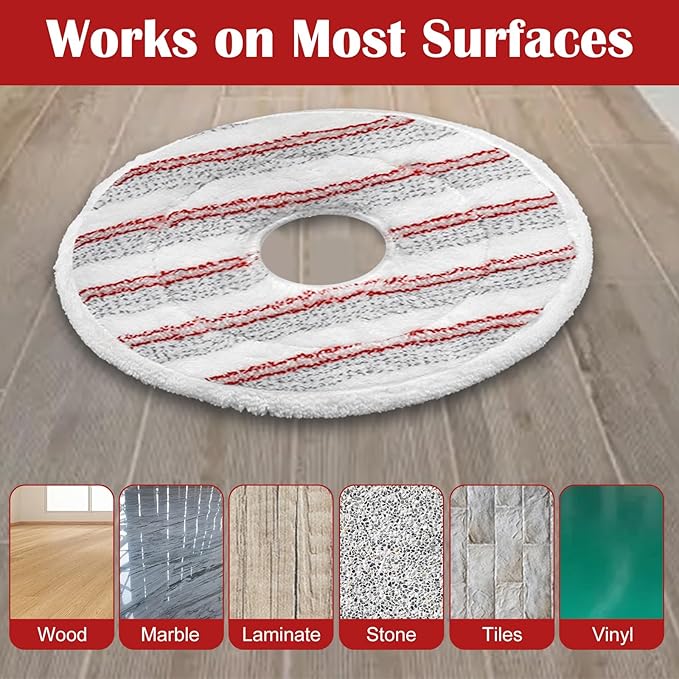 1 Pcs Red Fiber Rotating Adhesive Mop Head Replacement, Rotating Clean Mop Head Replacement - OneBag