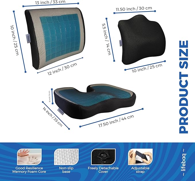Chair Seat Cushions Memory Foam, Cushion Set - OneBag