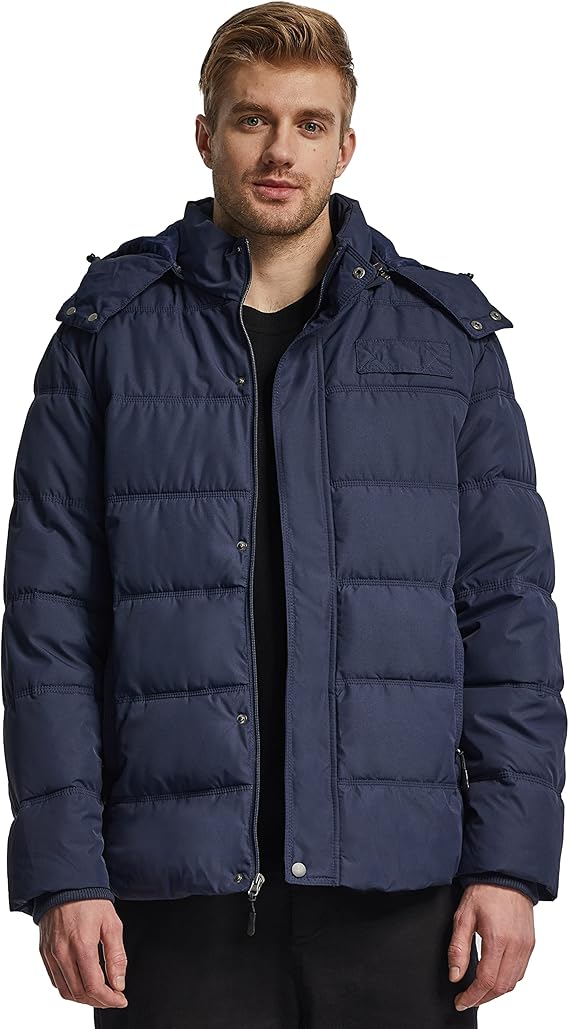 Men's Winter Warm Jacket Lightweight Outdoor Jacket Thicken Cotton Coat Hooded Puffer - OneBag