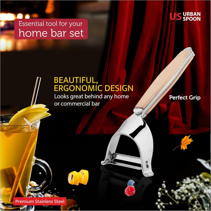 Spoon Citrus Peeler, Multipurpose Citrus Peeler, Stainless steel blade with wooden handle - OneBag