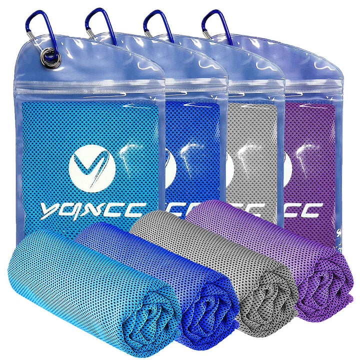 4 Pcs Cooling Towel Microfibre Quick Dry Breathable for Neck & Face During Sports - OneBag