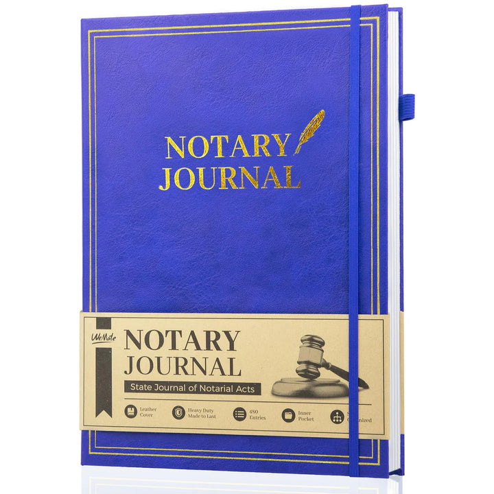 12"x8.5" Notary Journal Log Book with 480 Record Entries, 160 Numbered Pages - OneBag