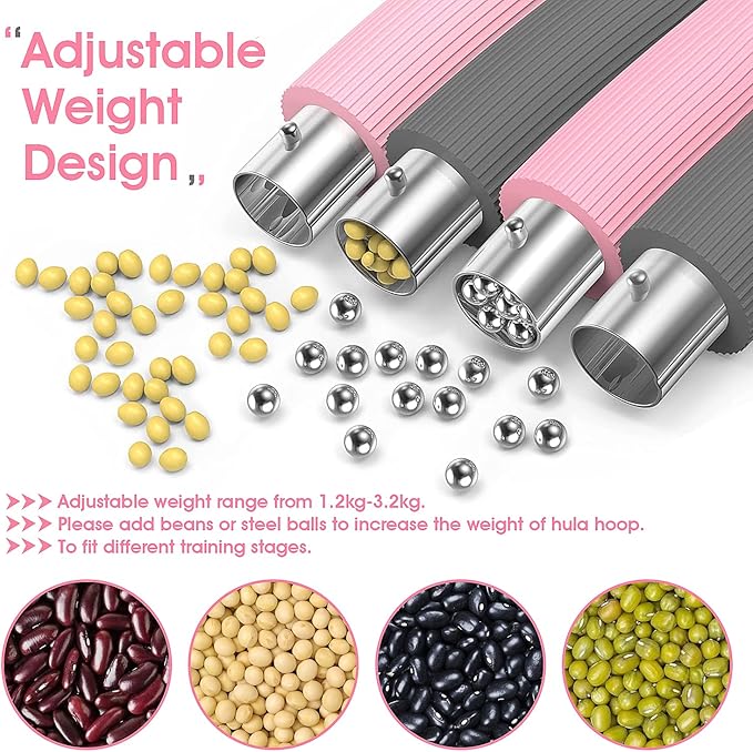 Tig Fox Hula Hoop, 8-Piece Removable Hula Hoop with Improved Stainless Steel Core, 1.2 kg - OneBag