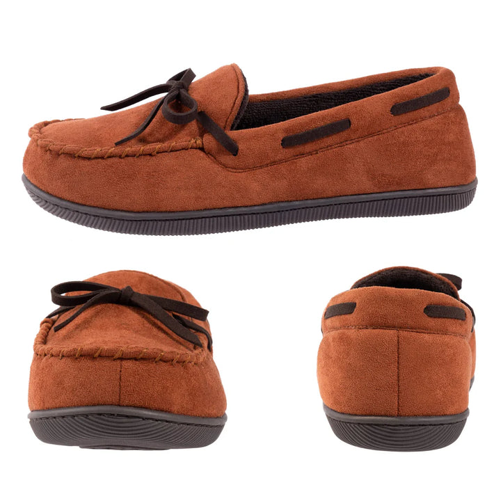 Women's Brown Sally Classic Suede Moccasin Loafer Flat Slipper Fit Shoes for Work, 5 UK - OneBag