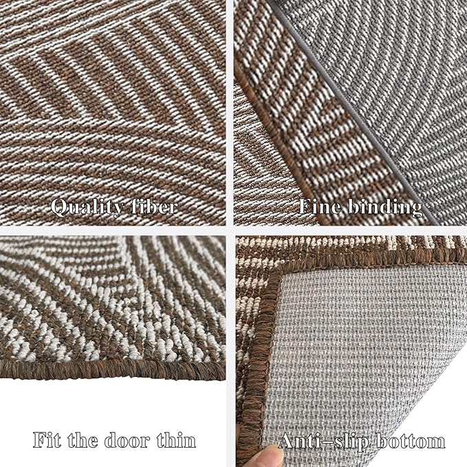 50x80cm Brown Absorbent Non-slip Bathroom Mat - OneBag