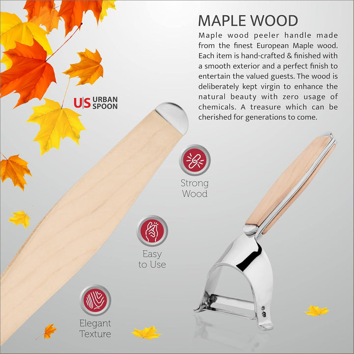 Spoon Citrus Peeler, Multipurpose Citrus Peeler, Stainless steel blade with wooden handle - OneBag