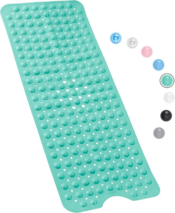 100 x 40 CM Non Slip Bath Mat, Bathtub Mat Non Slip, Easy Clean Non Slip Shower Mats, Sturdy Suction Cup Attaching, Comfortable for Feet, Draining Holes - OneBag