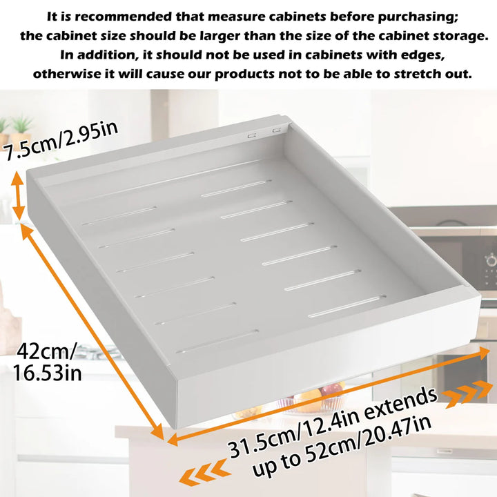 2 Pcs 31.5CM to 52CM pull out kitchen storage, cupboard pull out storage organiser - OneBag