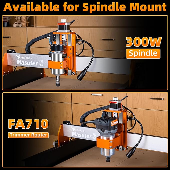 FoxAlien CNC Router Machine Masuter 3 with Steel Wheels, 3-Axis Engraving Milling Machine, 15.75” x 15.75” x 3.74” Working Area - OneBag