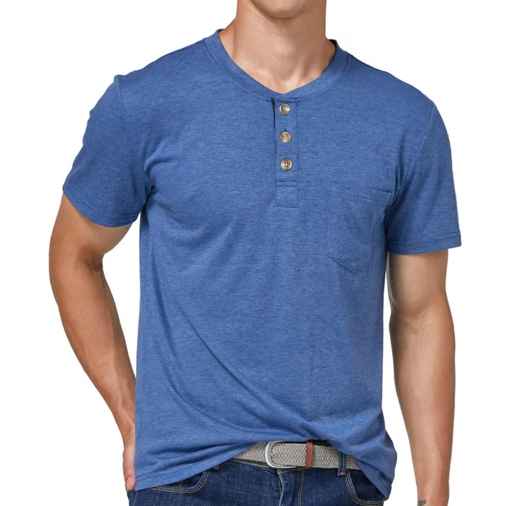 Men Casual T Shirt, Blue - OneBag