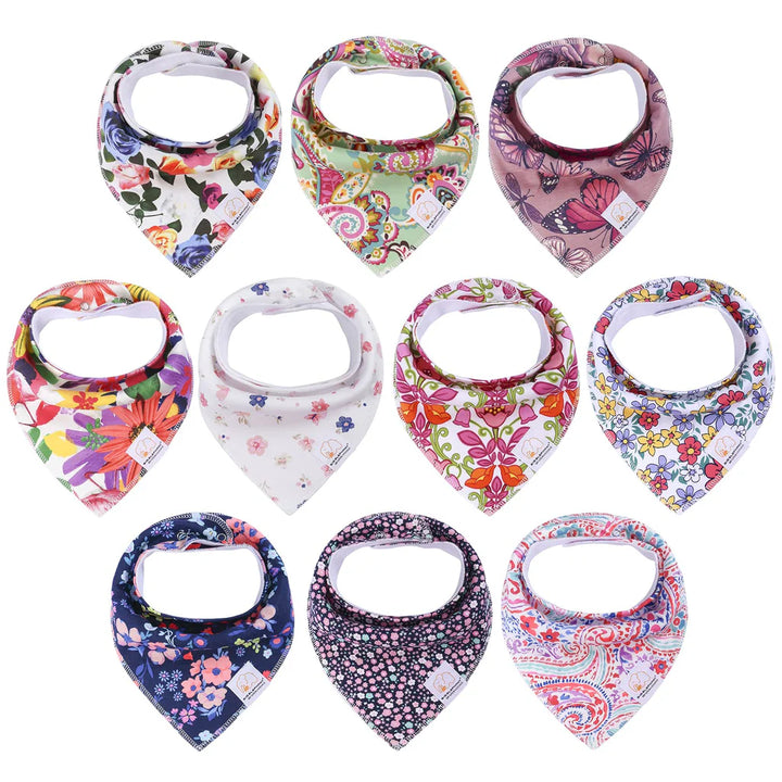 10 Pcs Baby Bandana Drool Bibs - OneBag