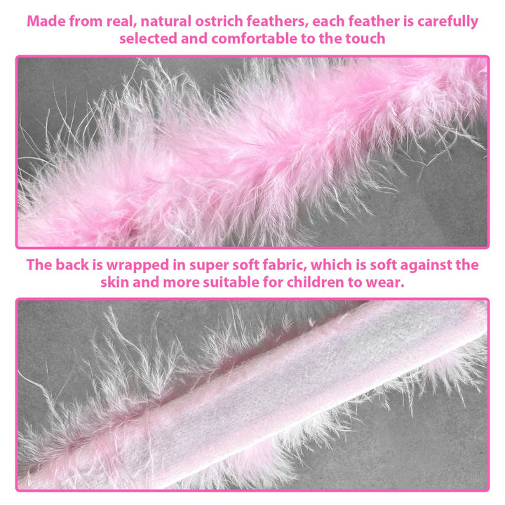 2 Pcs Pink Feather Bracelet Wristlet Women's Accessories Cuff Sleeve Bangle, Hair Accessories - OneBag