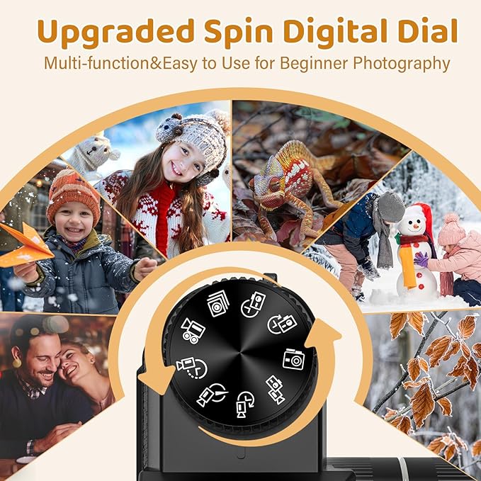 Digital Camera 4K 56MP UHD Vlogging Camera with 3'' 180° Flip Screen, 16X Digital Zoom Compact Camera for Photography - OneBag